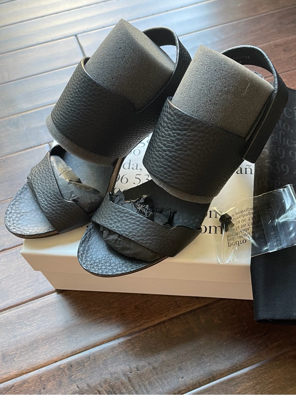 Pedro Garcia sandals  Style “Whisper”. Black pebble leather EU38 (US7.5M)